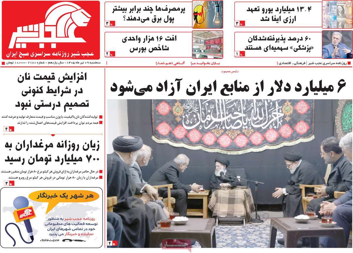 روزنامه عجب شیر