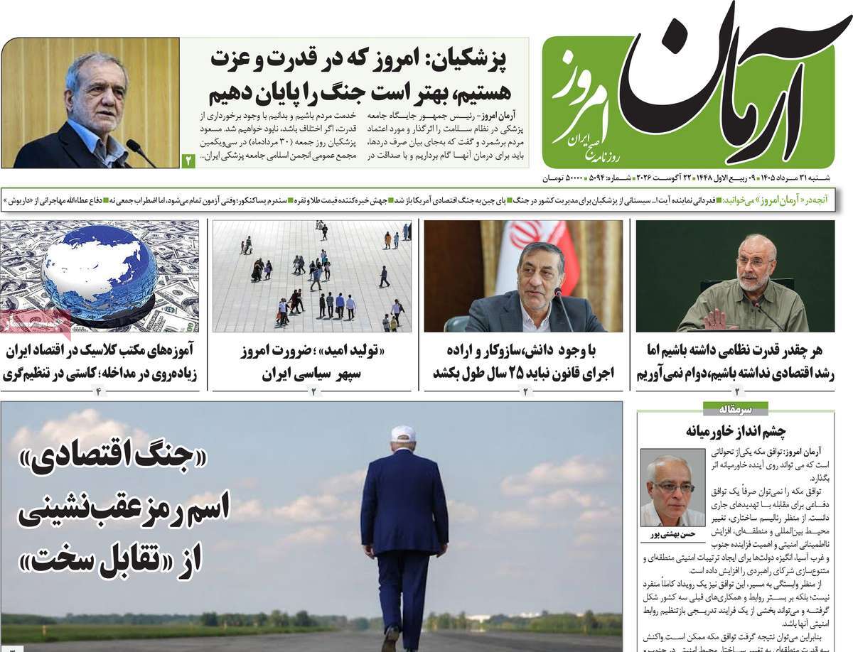 روزنامه آرمان امروز