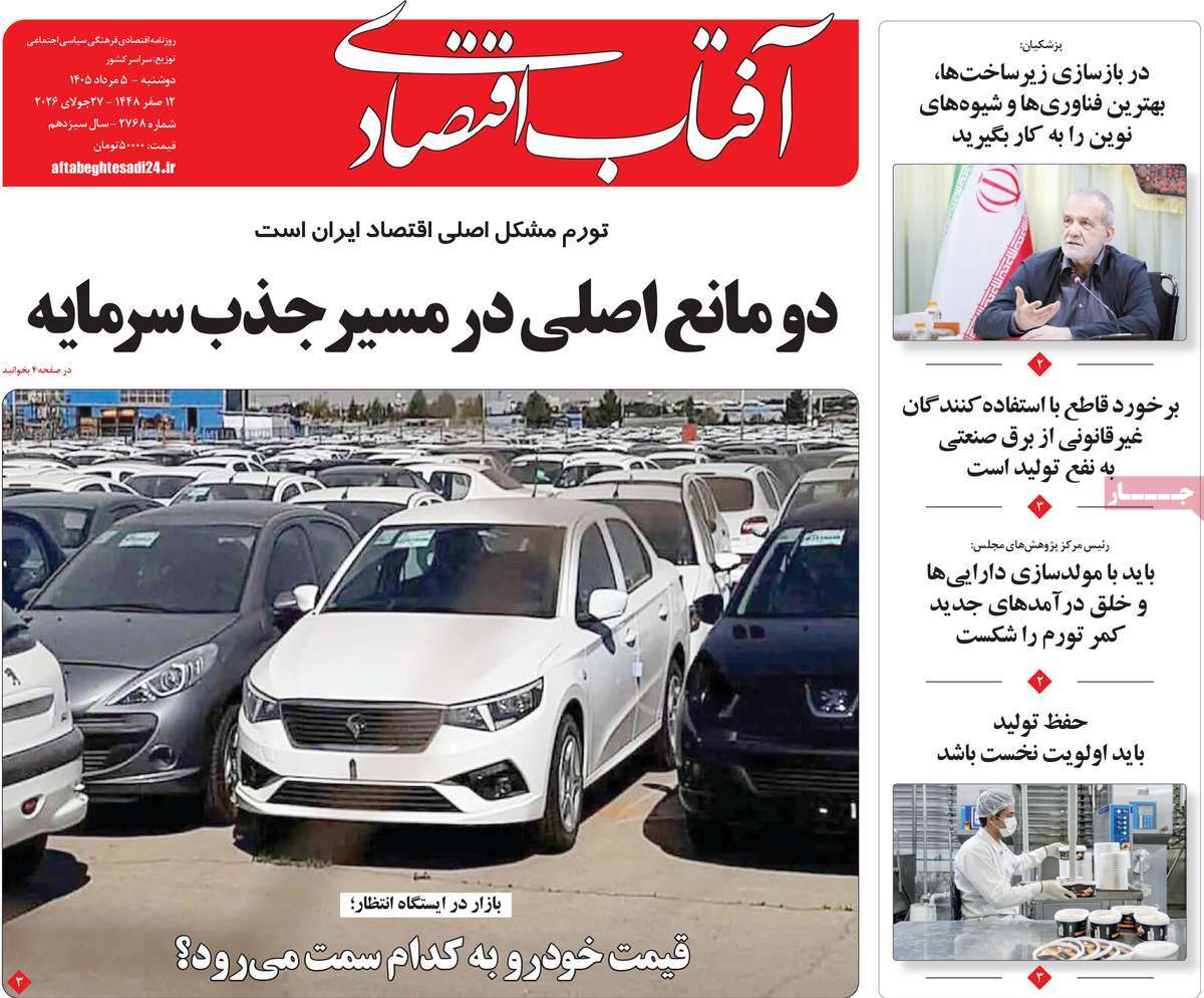 روزنامه آفتاب اقتصادی