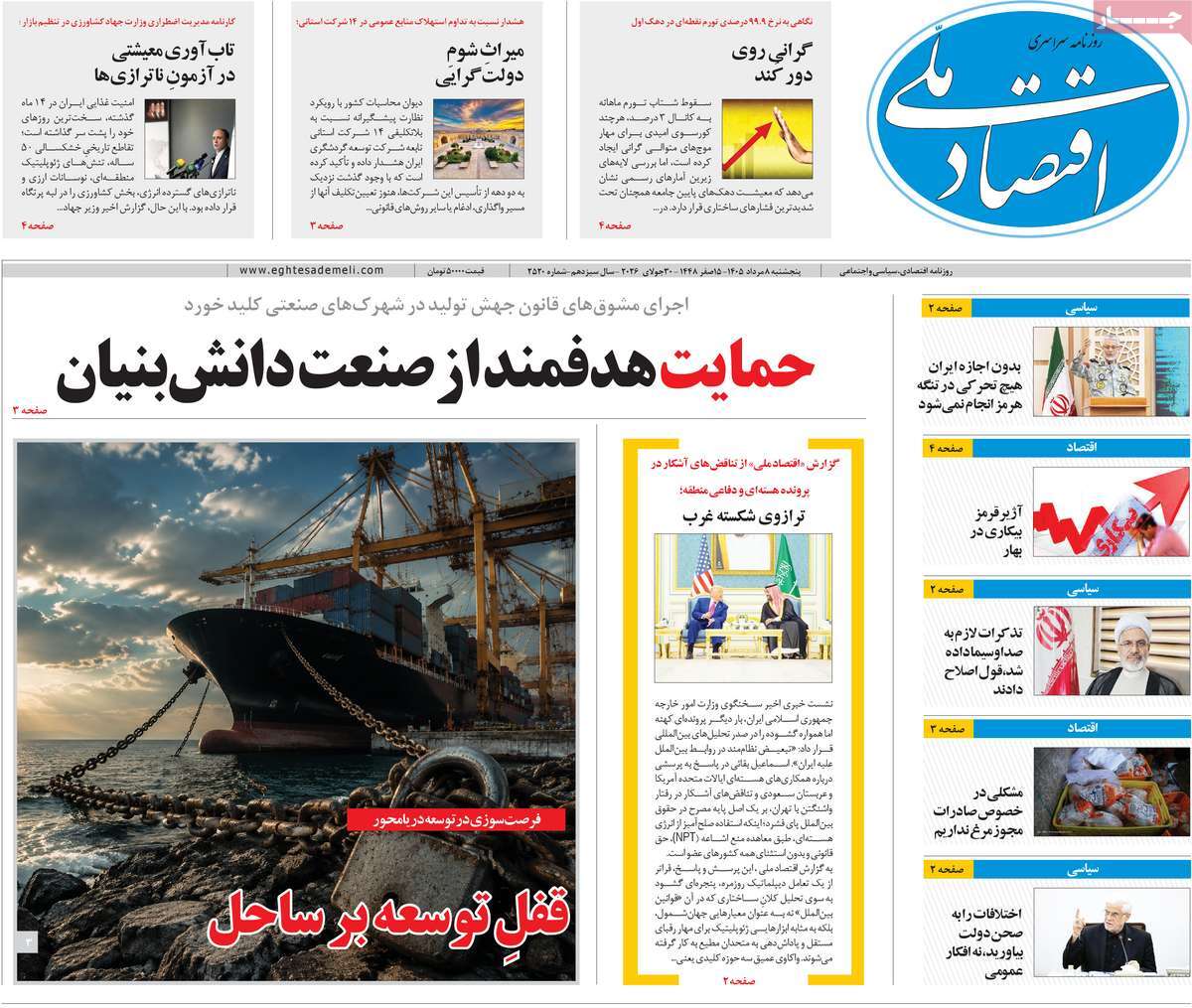 روزنامه اقتصاد ملی