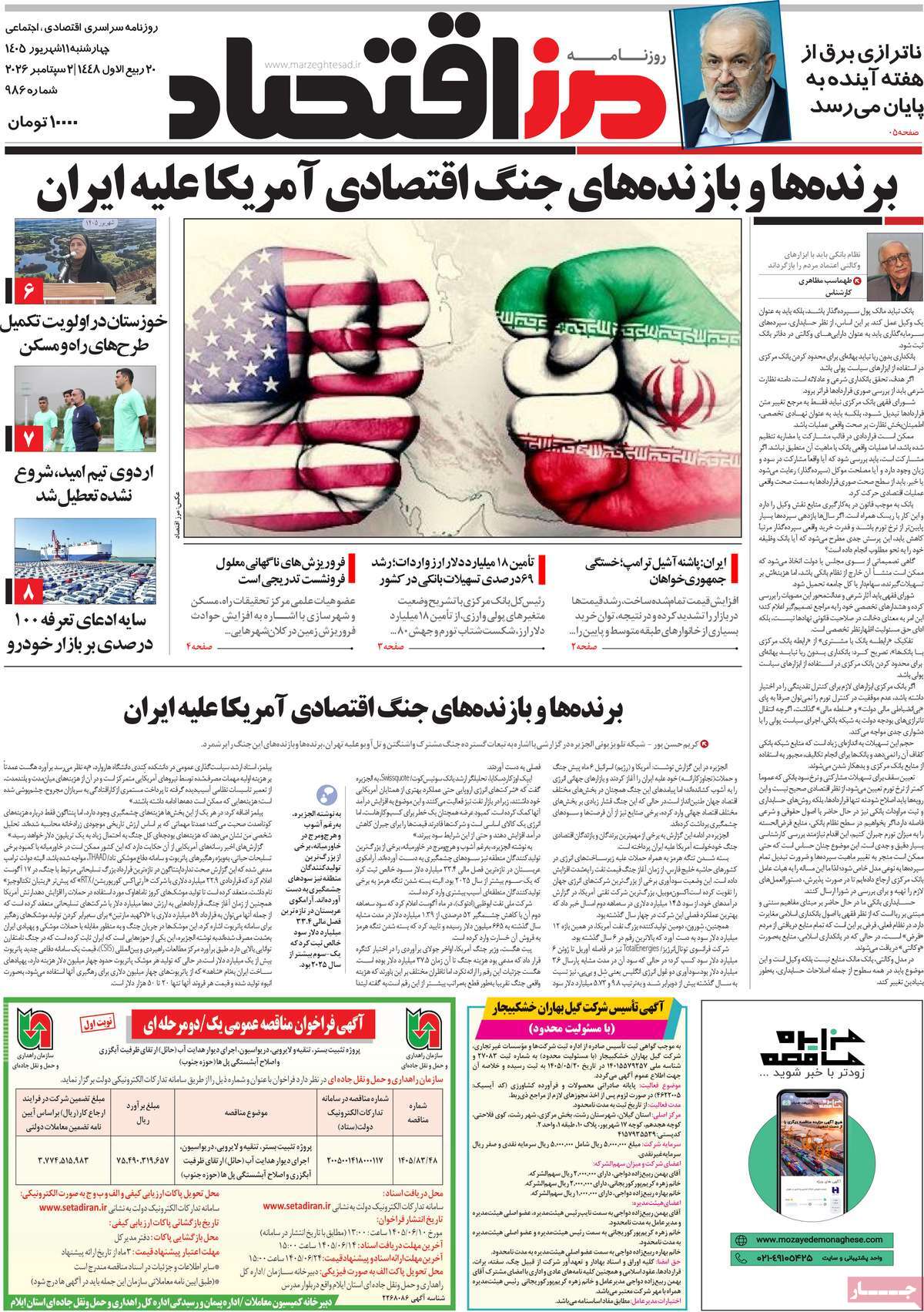روزنامه مرز اقتصاد