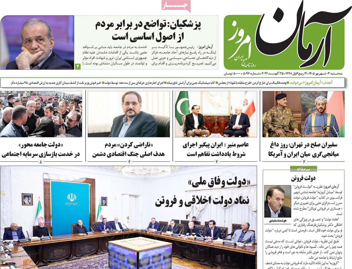 روزنامه آرمان امروز