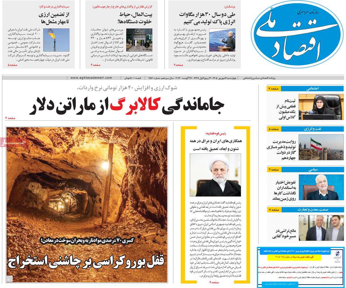 روزنامه اقتصاد ملی